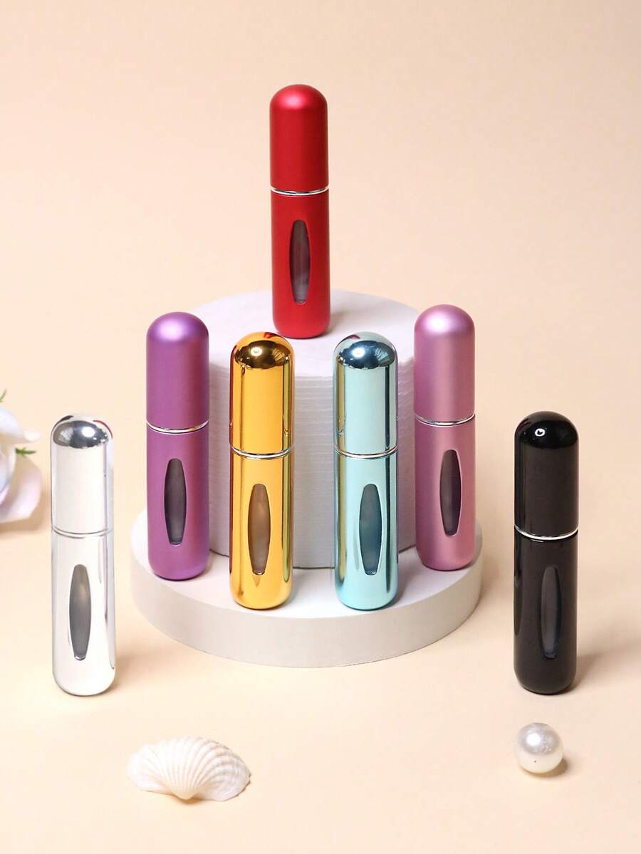 5 件 0.17 盎司迷你香水雾化器，底部填充旅行便携式香水喷雾瓶，香水香味泵盒，香水空喷雾瓶，适合旅行和外出