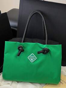 Geantă de mână nouă cu mai multe straturi, cu litere simple, cu semnătură dopamină, pentru celebrități de pe internet, geantă pentru mămici, geantă pentru naveta de serviciu, geantă de mână pentru femei, geantă cu bebeluș, geantă la modă pentru mămici în culoare solidă, geantă de mână compactă mini pătrată portabilă