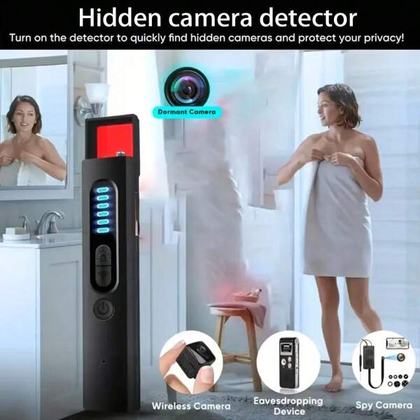 Versteckter Kamera Detektor, ultimativer Datenschutzschutz, multifunktionales Gerät zur Erkennung von versteckten Kameras und Audioüberwachungssignalen, Infrarotsensor für versteckte Kameras Zuhause/Hotel, kabellose Anti-Abhörvorrichtung für Fahrzeuge