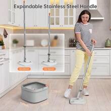 Mop And Bucket Set Easytouse Spin Mop With Separate Dirty Water System DeepCleaning Mops For Floors Ideal For Home Kitchen Bathroom - 2 - View 8
