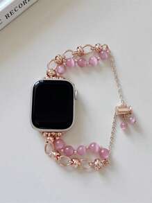 Pulsera de reloj con cuentas de colores múltiples compatible con