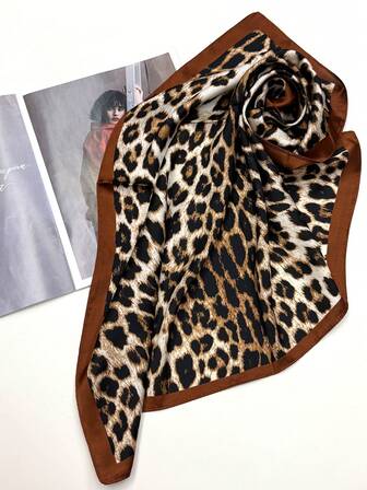 1pc Leopard Print Versatile Charming Wild Women Headscarf, Suitable For Music Festival, Beach, Party Or Daily Casual Wear, Spring/Summer