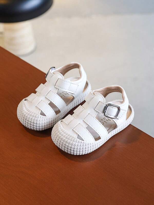 Korean Style Summer 2025 New Model Soft Bottom Toddler Walking Shoes, Anti-Kick Closed Toe Shoes For Baby Girls And Boys
