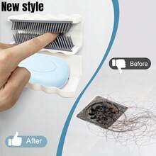 Large Shower Wall Hair Catcher, White Drain Hair Catcher With Silicone Bristle, Hair Trapper, Shower Drain Collector, Hair Grabber, Hair Tub Porcupine, Hair Drain Catcher, Bathtub Protector Reduce Shower Drain Clog And Start Hassle-Free Plumbing Maintenance. No More Chasing Loose Hairs; Let This Drain Protector Be Your Tub's Drain Saver. Back To School - Multicolor - View 13