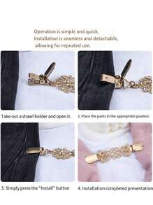 1/3pcs Vintage Elegant Style Sweater And Scarf Clip - Silver Gold, Seamless Cardigan Collar Button, Suitable For Women's Dresses And Shawls