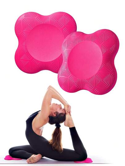 2 Pack Extra Thick Yoga Knee Pads, Non-Slip Petal Foam Cushion For Knees, Elbows, Wrists & Head  For Pilates, Workouts, Meditation