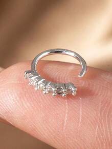 1 pièce Anneau de piercing pour le nombril en argent sterling S925 avec zircone cubique étincelant, bijou de qualité, pour un port quotidien pour femmes, le meilleur cadeau pour la petite amie, la mère, les sœurs