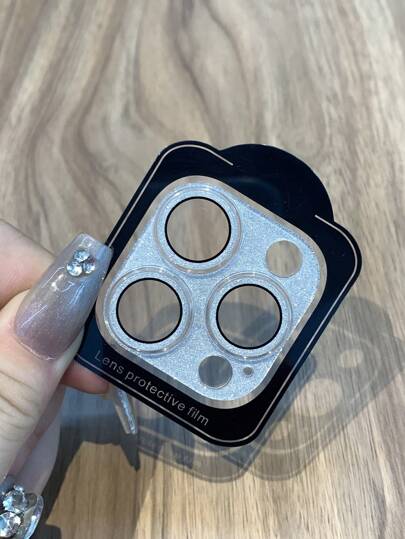 Suitable Compatible With Iphone 16 Pro/IPhone 16 Pro Max/IPhone 15 Pro/IPhone 15 Pro Max Camera Lens Protective Film, Metal Aluminum Alloy Tempered Glass Cover Camera Screen Protective Film Accessories, Suitable For Mobile Phone Cases, Mobile Phone Accessories, Integrated Glitter Lens Protective Film, Anti-Fall Gift For Birthday, Family, Friends Sparkling Crystal, Lens Protector