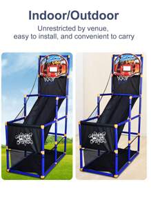 A Set Of Children's Basketball Set Arcade Game, Children's Shooting Machine,There Are Two Balls And An Air Pump,Shooting Game For Boys And Girls,Indoor And Outdoor Toy Basketball Shooting System, Suitable For Children, Birthday Gift,Christmas Carnival, Backyard Party Gifts,Classroom Entertainment