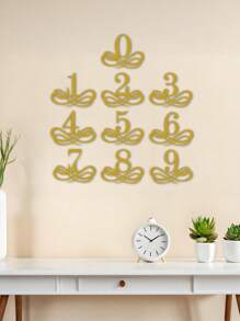 1PC Rustproof Wrought Iron Wall Art - European Vintage Baroque Golden Decorative Painting Artistic Letter Wall Mura Room Decor Bedroom Decor Home Decor Wall Decor