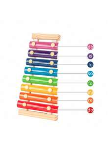 儿童木制彩色木琴 - 蒙特梭利教育音乐玩具，带木槌的 8 音打击乐器，适合 0-3 岁儿童，圣诞节、生日、婴儿玩具、新生儿玩具、蒙特梭利玩具、婴儿礼物、6 个月婴儿、3-6 个月