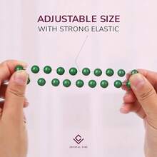 Vibe Green Jade Bracelet - Healing Wealth Bracelet - Jade Beaded Bracelet Women Men - Bring Good Luck Prosperity And Emotional Balance - Adjustable Size - 出口 - 查看 5
