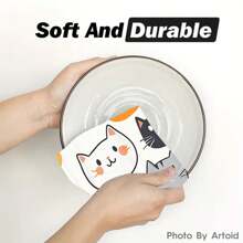 2 paños de cocina con estampado de cabeza de gato, toallas de cocina de alta absorción, ideales para cocinar, hornear, usos en la cocina y el baño