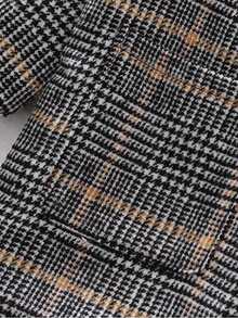 M.Dian xi Boys Classic Plaid Double-Breasted Trench Coat, Mid-Length English Style Jacket - Khaki - View 5
