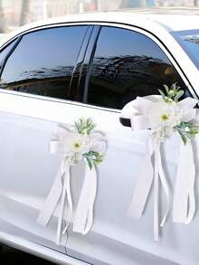 1PC Wedding Car Flower Wedding Car Decoration Rearview Mirror Door Handle Simulation Flower Broken Peony Handlebar Flower Wedding Flower - Multicolor - View 5