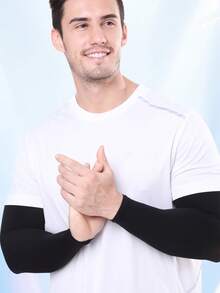 1双男女款凉爽臂套夏季防晒遮阳冰丝袖套骑行户外运动高尔夫