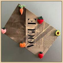 17pcs Creative DIY Resin Matte Simulation Vegetable & Fruit Fridge Magnets, Avocado, Carrot, Grape, Cherry, Pineapple Decor Magnets, Photo Wall Black & White Stickers, Cute Decorative Stickers For Kitchen, Office, Whiteboard, Home Decor, Gift For Friends & Family, Valentine's Day Gift