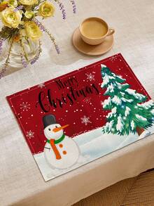 1/2/4/6/8pcs Christmas Digital Print Placemats, Red Holiday Pattern Printed Placemats For Table Decoration, Applicable For Daily, Festival, Party, Birthday, Wedding, Banquet, Kitchen, Dining Room And Other Home Decor - Multicolor - View 23