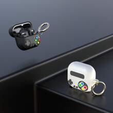 Carcasa protectora de silicona clásica de estilo retro de dibujos animados de 2 mm de grosor, con gancho dorado compatible con Samsung Galaxy Buds3 y Buds3 Pro, anti-caída