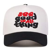 Mũ lưỡi trai nam "See Good In All Think" dành cho tài xế xe tải, mũ bóng chày thêu chữ cá nhân hóa, mũ 5 múi thời trang đường phố, mũ chống nắng ngoài trời, thích hợp cho mùa xuân, mùa thu, du lịch và đi biển. - Gạo đen - Xem 4