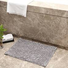 1pc Simple Solid Color Soft Chenille Non-Slip Bathroom Mat, Suitable For Bathroom, Toilet, Bedroom, Kitchen & Other Home Decoration