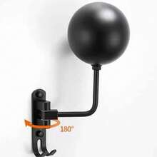 Soporte para Casco de Motocicleta, Casco Percha para Casco Giratorio de 180° Montaje para Chaquetas de Motocicleta, Sombreros, Cascos de Rugby - Negro - Ver 3