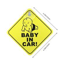 Baby On Board Sticker For Cars, Baby On Board Warning Signs With Suction Cups