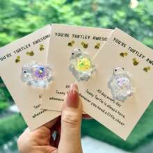 10pcs You're Turtley Awesome, Pocket Turtle Hug, Cheer Up Card With Luminous Glitter Turtle Pendants, Inspirational Gift For Family, Friends And Coworkers, Small Business Supplies, Thank You Cards, Birthday Gift, Cards, Unusual Items, Mother's Day, Wedding Gifts, Graduation, New Term