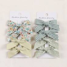 8pcs Baby Hair Clips, Fabric Hair Clips Protect Baby Delicate Skin, Suitable For Daily Use, Random Card Shipped Love Valentine - Multicolor - View 12