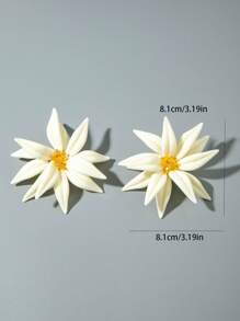 imoli 1 Paar minimalistisch, boho-stil geflochtene perlen blumen-förmige asymmetrische ohrstecker, modisch für frauen, tolles geschenk für freunde und familie