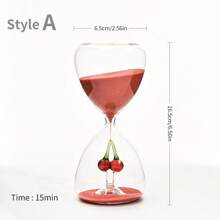 1 pezzo Clessidra in vetro borosilicato decorativo 3D con timer da 15 minuti, regalo per la gestione del tempo per amici e famiglia