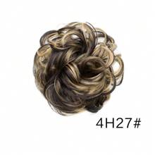 1 pieza Simulación de moño desordenado y ondulado natural, adecuado para usar a diario, sujetadores de coleta, bandas elásticas para el cabello, coleteros, cuerda para el cabello, elásticos para el cabello