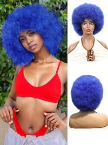 Musik Festival 12 Zoll Afro Krause Schwarz Weiß Pink Blau Lila 613 Grau Braun Synthetische Pony Perücken 70er 80er Jahre Perücken für Frauen und Männer Synthetisches Haar Afro Geflecht Synthetische Perücke mit großem voluminösem und weichem natürlichem Look Voll Pumps Perücke für - Cosplay und Alltagstragen