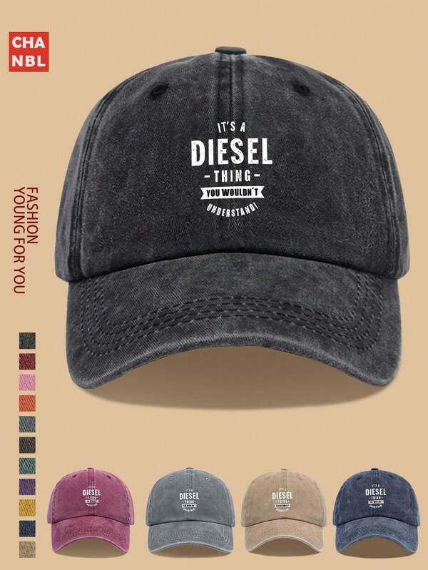 1pc Funny Letter Print Baseball Cap With Prominent "It's A Die Sel Thing" Graphic, Adjustable Unisex Casual Outdoor Sunhat, Ideal Gift For Holidays, Suitable For All Seasons