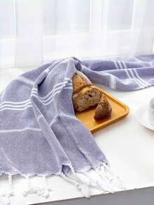 1 pezzo Asciugamano da spiaggia classico e durevole in stile turco con nappe, disponibile in varie misure, anti-sabbia, ad asciugatura rapida, leggero, adatto per spiaggia, spa, viaggi, asciugamano sportivo a righe, asciugamano da bagno, ideale come regalo per Ognissanti, Natale, autunno/inverno