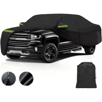 Funda para Camioneta, 190D Lona para Automóvil con Cremallera Tira Reflectante Cubierta de Coche Camión Impermeable a Prueba de Polvo para Exteriores Transpirable Anti-UV 560x200x175cm