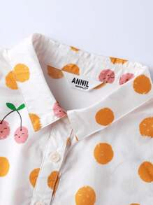 Annil Un vestito estivo con stampe a maniche corte per ragazze e adulti