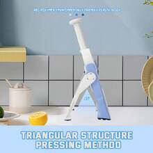 Practical Kitchen Gadgets, Compact Vegetable Slicer With 4 Cutting Types: Slicing, Julienne, Strip And Dicing, 420 Stainless Steel Cutter With Brush For Fruits Potato Carrot Onion, Good Gift In Kitchen, Blue - Blue - View 10