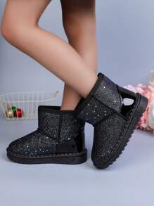 Ein Paar Modeschuhe mit Pailletten und rutschfestem, atmungsaktivem Sohlenentwurf, geeignet für Herbst und Winter (Sohlenmuster ist zufällig)