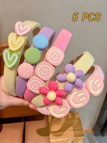5pcs/3pcs/2pcs/1pc Teen Cute Macaron Color Headbands, High-Quality Minimalist Hair Accessories Suitable For Home, School, Party, Travel, Great Gift For Teen - Multicolor - View 1