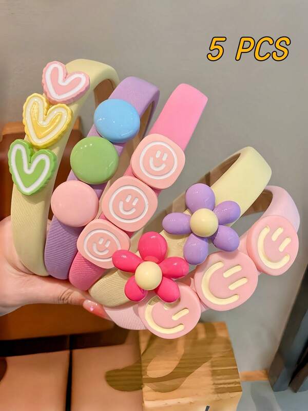 5pcs/3pcs/2pcs/1pc Kids Cute Macaron Color Headbands, High-Quality Minimalist Hair Accessories Suitable For Home, School, Party, Travel, Great Gift For Children