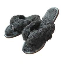 Plush Slipper Furry Slipper Flat Women Animal Cute Elegant Holiday Fabric Home Winter