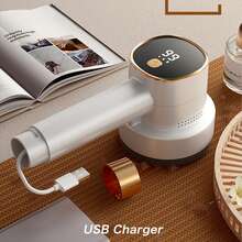 1pc Fabric Razor, Lint Remover USB Rechargeable 6-Blade Blade LED Display Electric Lint Razor Portable Clothes Furniture Sweaters Curtains,Fabric Razor - Lint Remover - 白色 - 查看 6