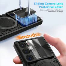 360° 旋转磁性手机支架保护壳，防摔，兼容 11/12/13/14/15/16 Pro Max、S22/23/24+ UA04/A05/A14/A15/A24/A25/A34/A54S、Moto、OPPO、Vivo、Redmi Note 13C+、HONOR X7/X8/X9、OPPO/Vivo 型号，TPU 材质手机后盖保护壳，兼容摩托罗拉/PIXEL 6/7/8/9 Pro 防水防震防刮 - 黑色 - 查看 2