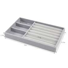 1 Stück / 6 Stück grau Flanell Tablett Schmuckablage, Samt Schmuck Präsentationsständer, stapelbares luxuriöses Schmuckstativ, tragbare Ring Ohrring Halskette Aufbewahrungsbox, Schmuckbox Zubehör, Haarbeutel, Tablett Dekoration, Tablett Haaraccessoires für Frauen Aufbewahrungsorganizer, Reiseessenziale, Geschenk