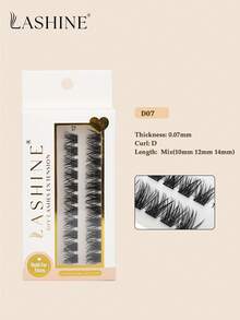 Lashine LASHINE 24 Clusters Individual Cluster Lashes 0.07mm D Curl DIY Lash Extension 10mm-14mm Mixed Lash Extensions Lash Clusters Individual Fluffy Lashes Soft And Natural Fluffy False Eyelashes Individual DIY Eyelash Extension At Home