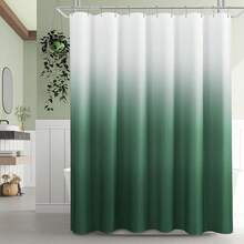 Black And White Shower Curtain, Black Ombre Geometric Men Bath Curtains For Bathroom, Masculine Shower Curtain, Durable And Machine Washable, 72 X 72 Inches, Black White And Gray - 綠色 - 查看 7