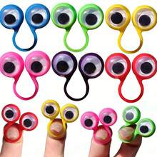 Set de 6/12/24/36/100 piezas de anillos de títeres de dedo con ojos saltones, juguetes de dedo con ojos móviles, relleno de regalo, bolsa de caramelos, regalo de fiesta de cumpleaños, premio de clase, relleno de piñata (colores aleatorios)