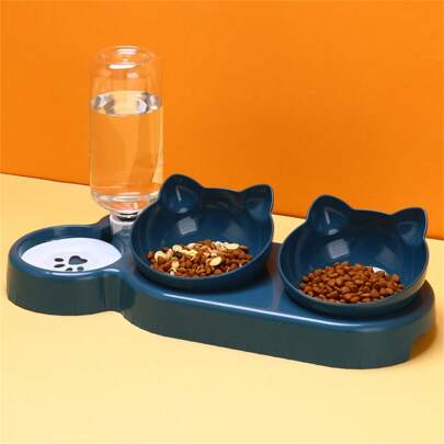 Tigelas duplas para comida e água de gatos, comedouros para cães e gatos, suprimentos para cães e gatos
