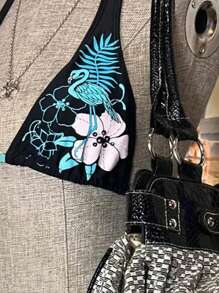 Ensemble 2 pièces fendu maillot de bain femme bikini dos nu, nouveau maillot de bain d'été 2025